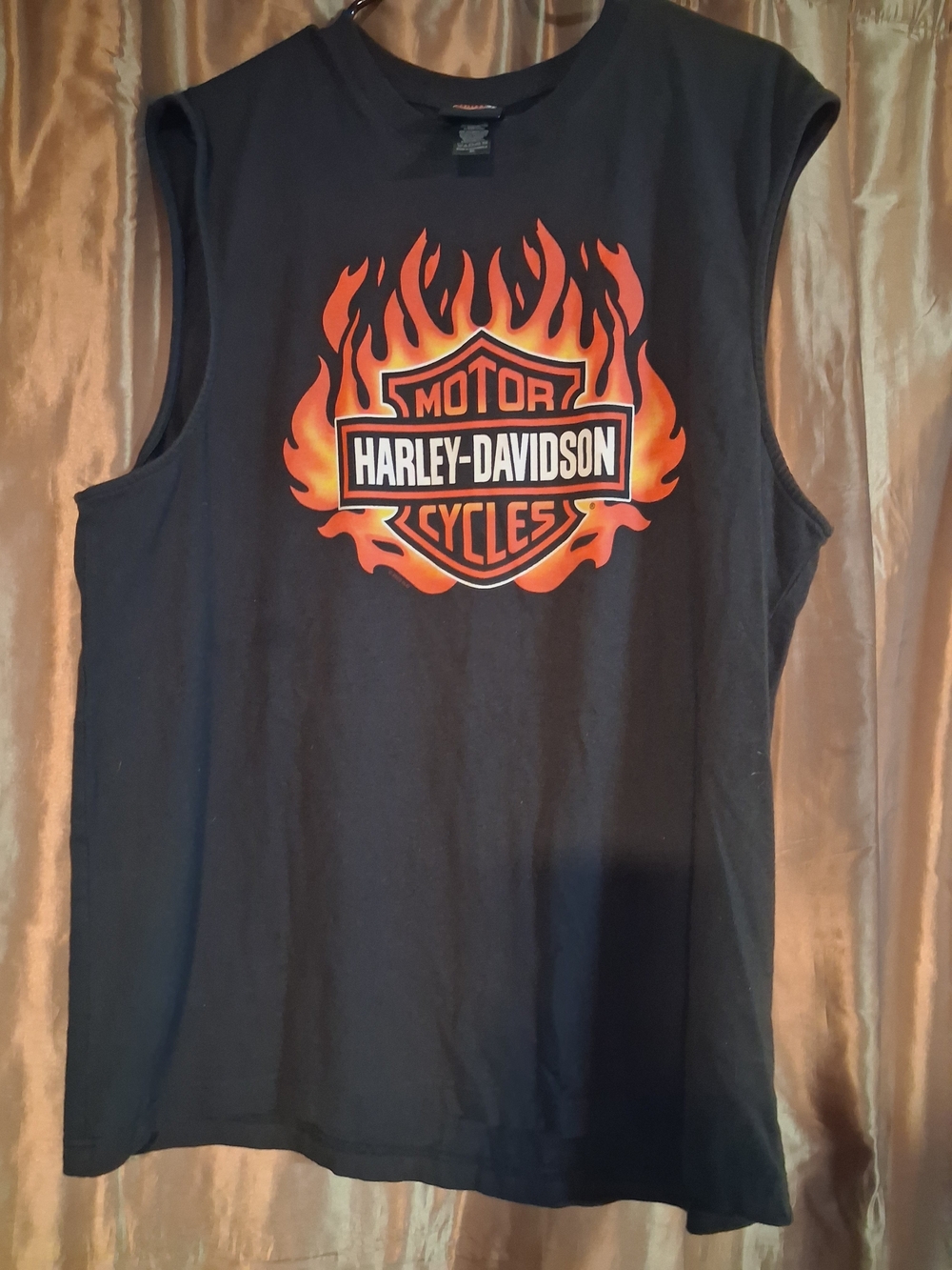 Harley-Davidson Men’s Black Sleeveless Flame Logo Tee